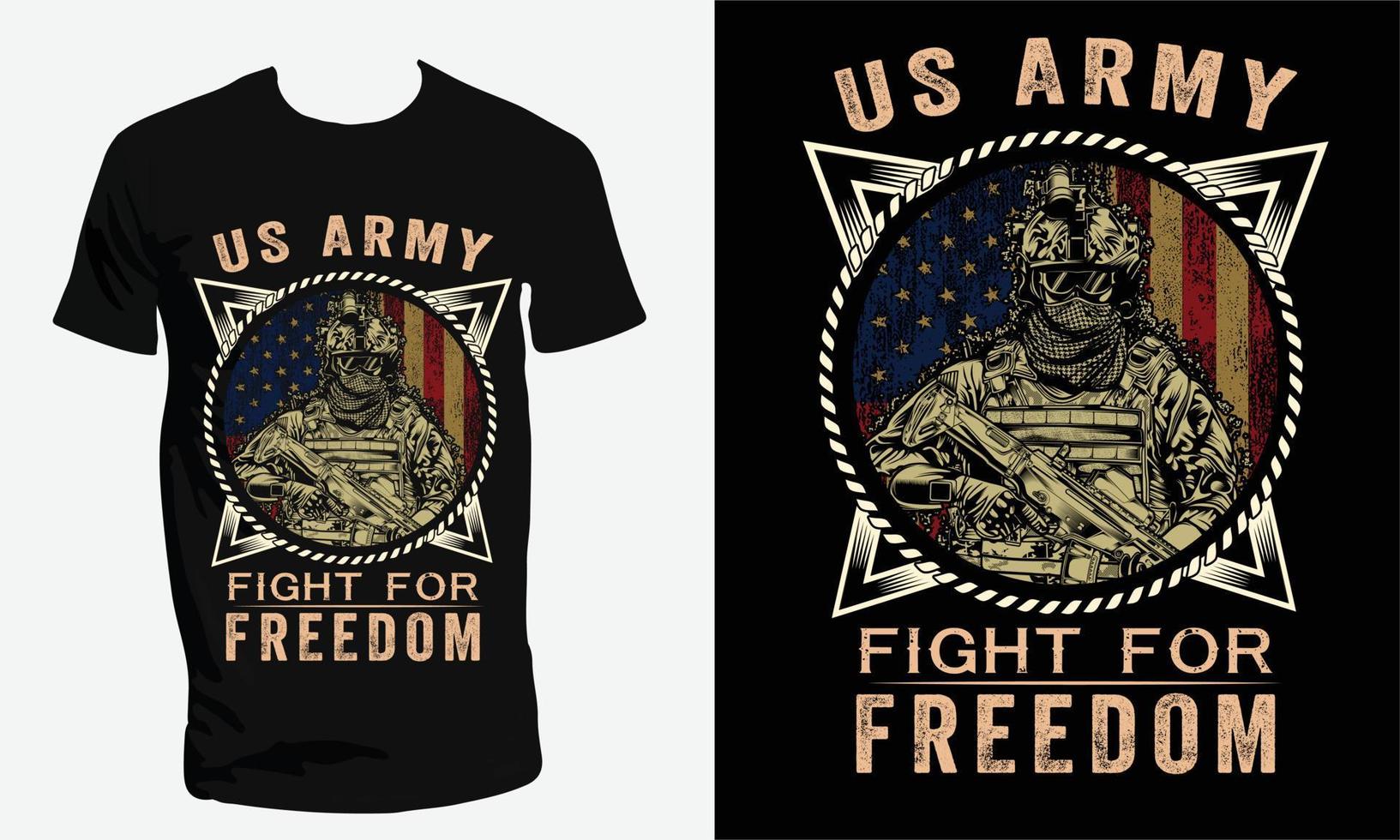 US-Armeeveteran und US-Militär-T-Shirt-Design vektor