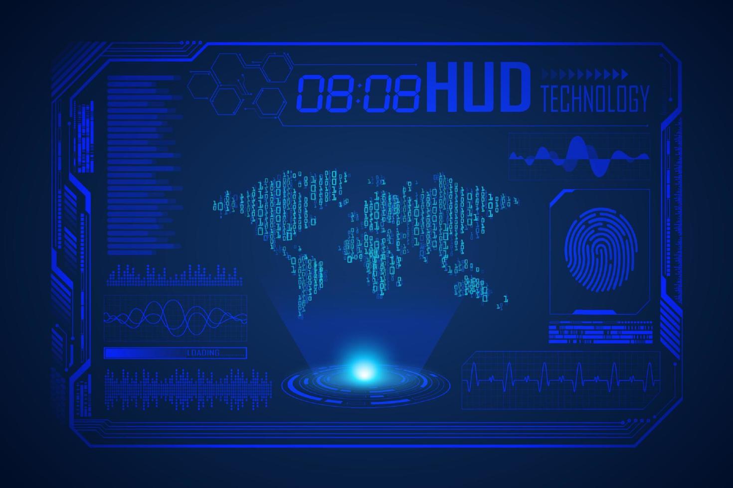 modern hud teknologi skärm bakgrund vektor