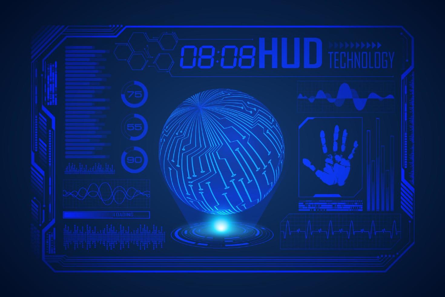 modern hud teknologi skärm bakgrund vektor