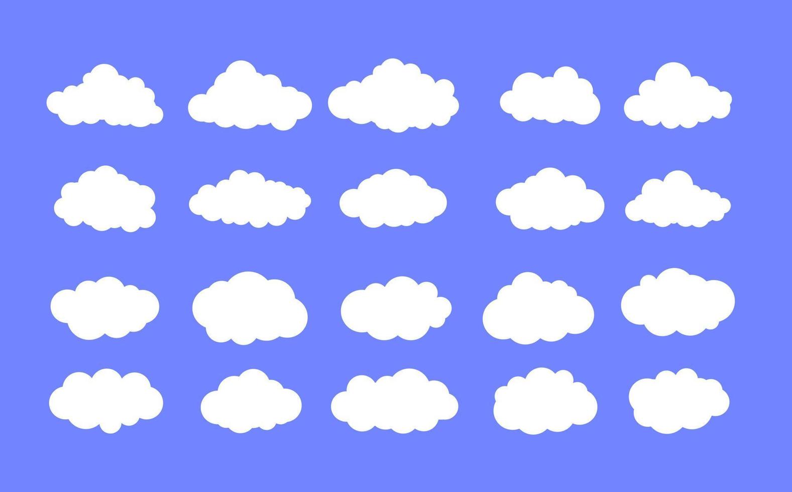 Symbolsatz für weiße Wolken vektor