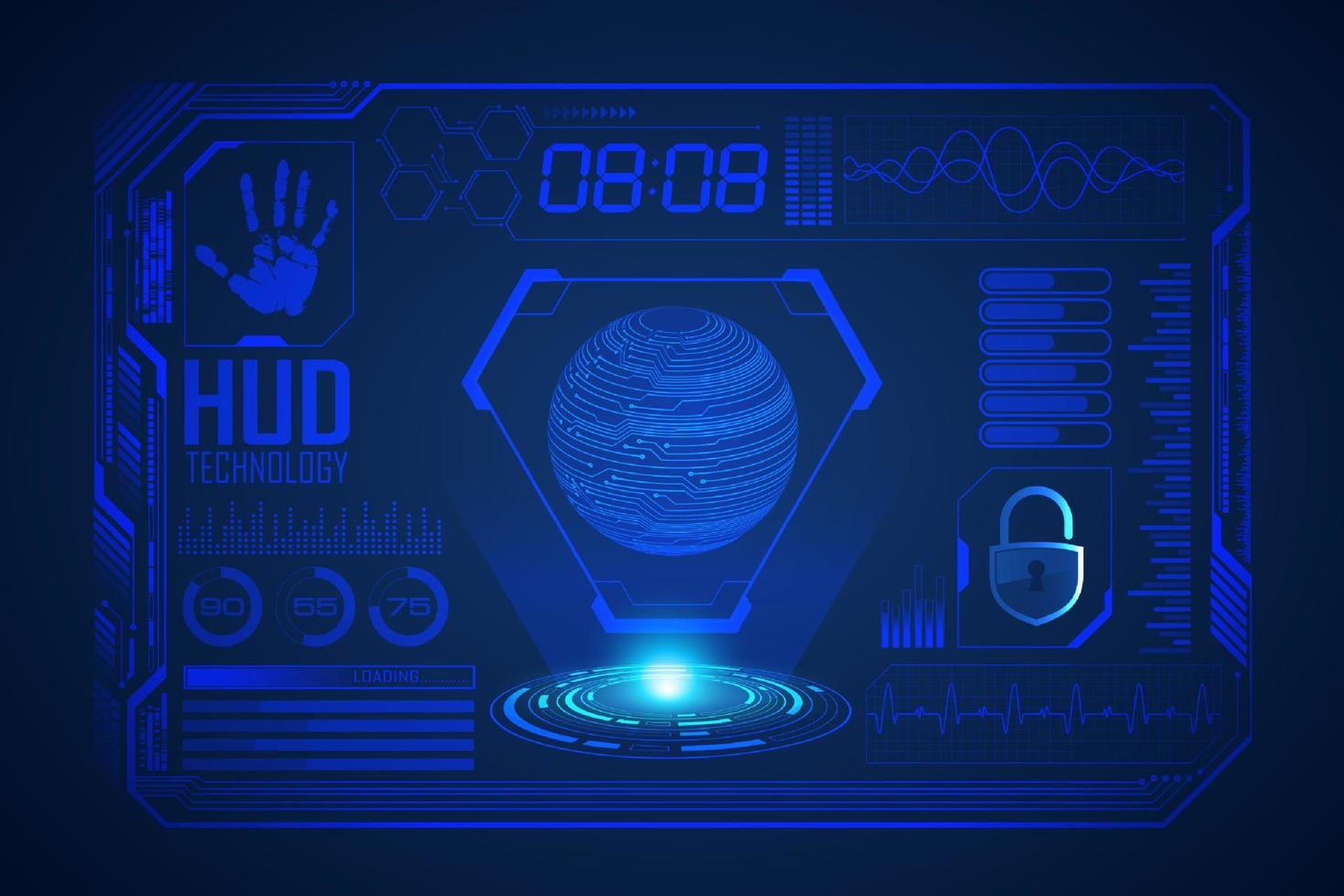 modern hud teknologi skärm bakgrund vektor