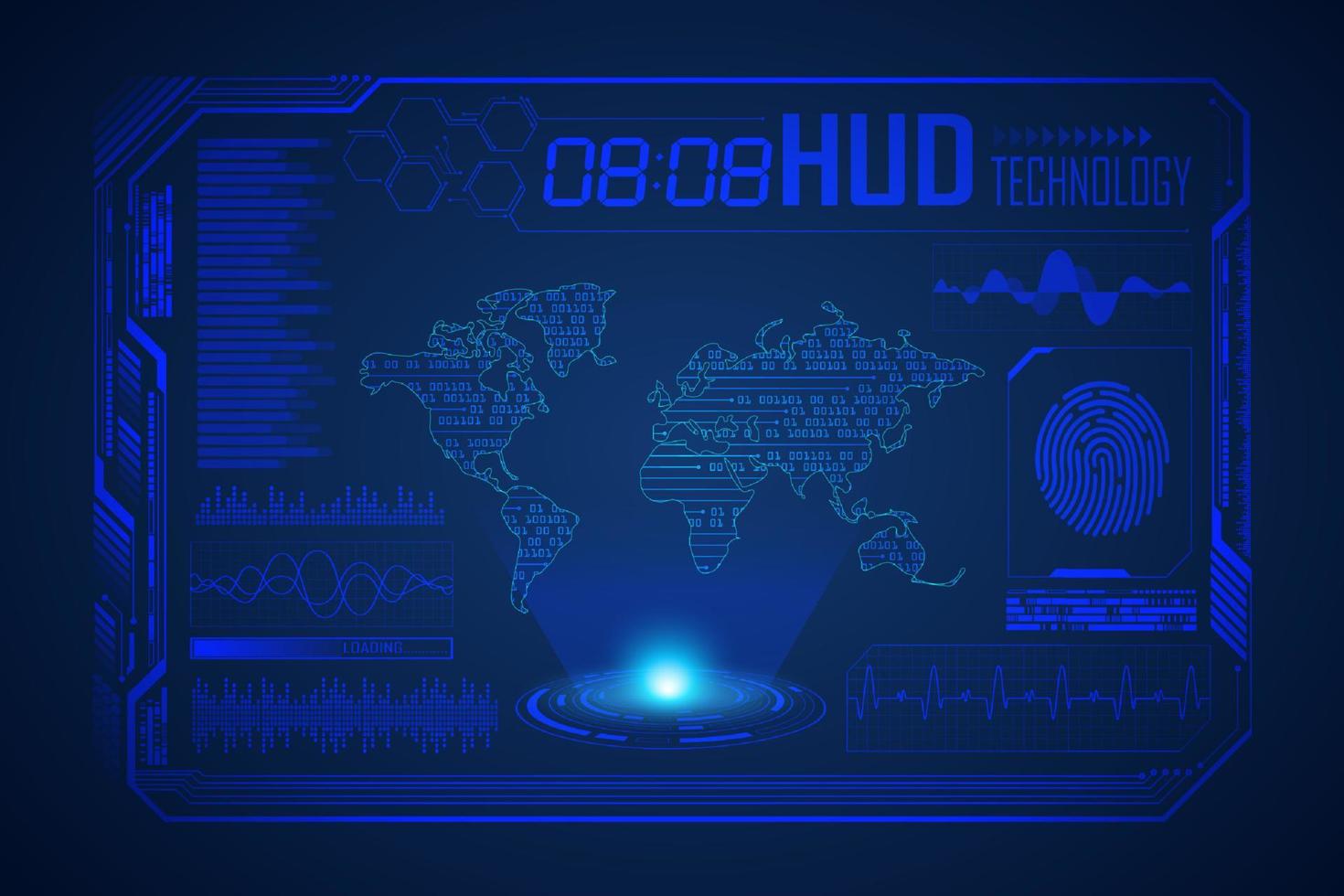 moderner hud-technologie-bildschirmhintergrund vektor