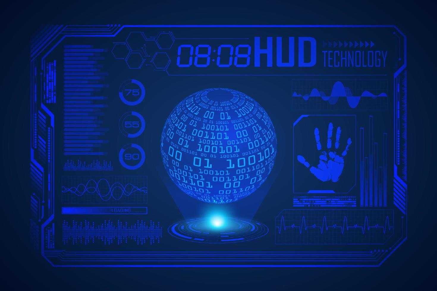 modern hud teknologi skärm bakgrund vektor