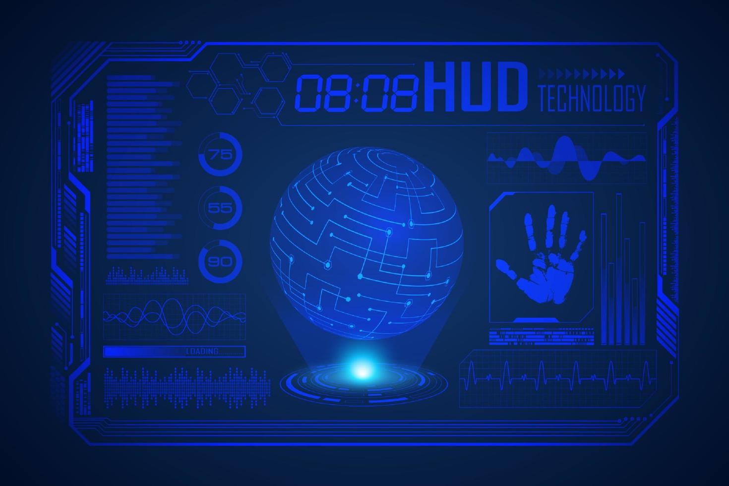 moderner hud-technologie-bildschirmhintergrund vektor