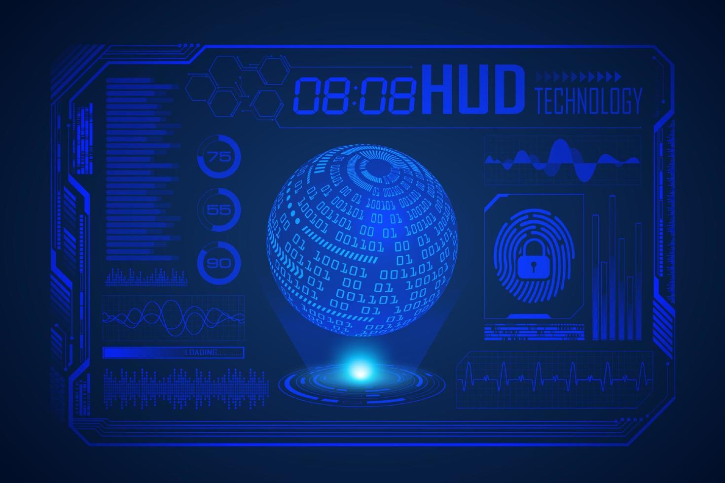 modern hud teknologi skärm bakgrund vektor
