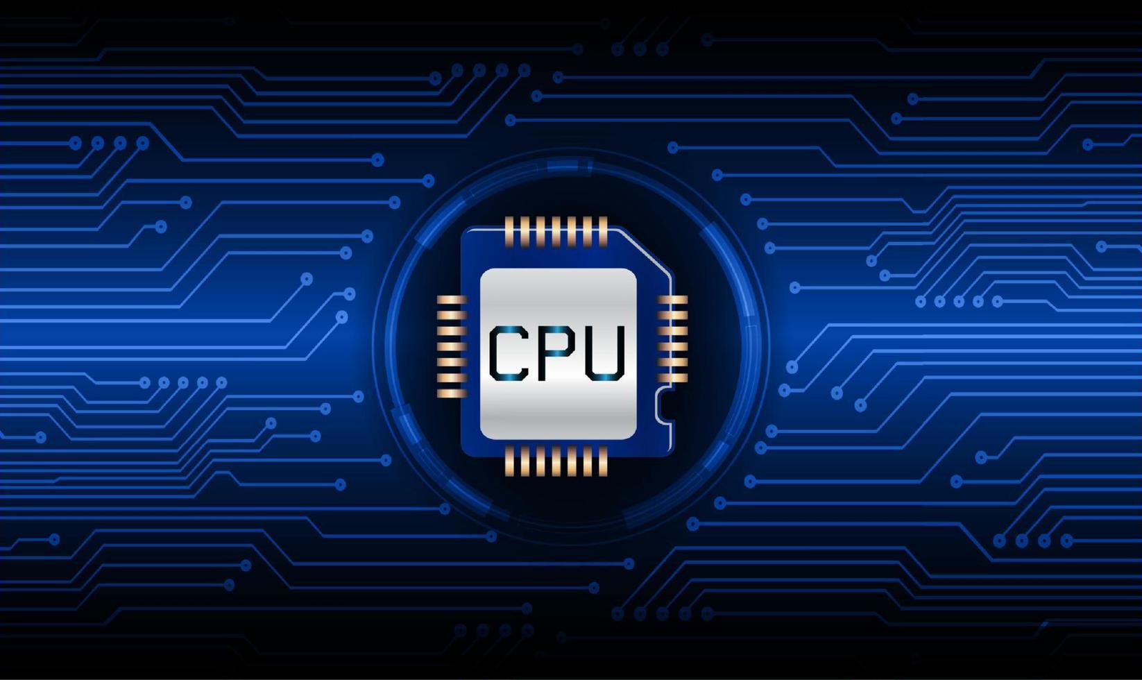 modern Cybersäkerhet teknologi bakgrund med cpu chip vektor