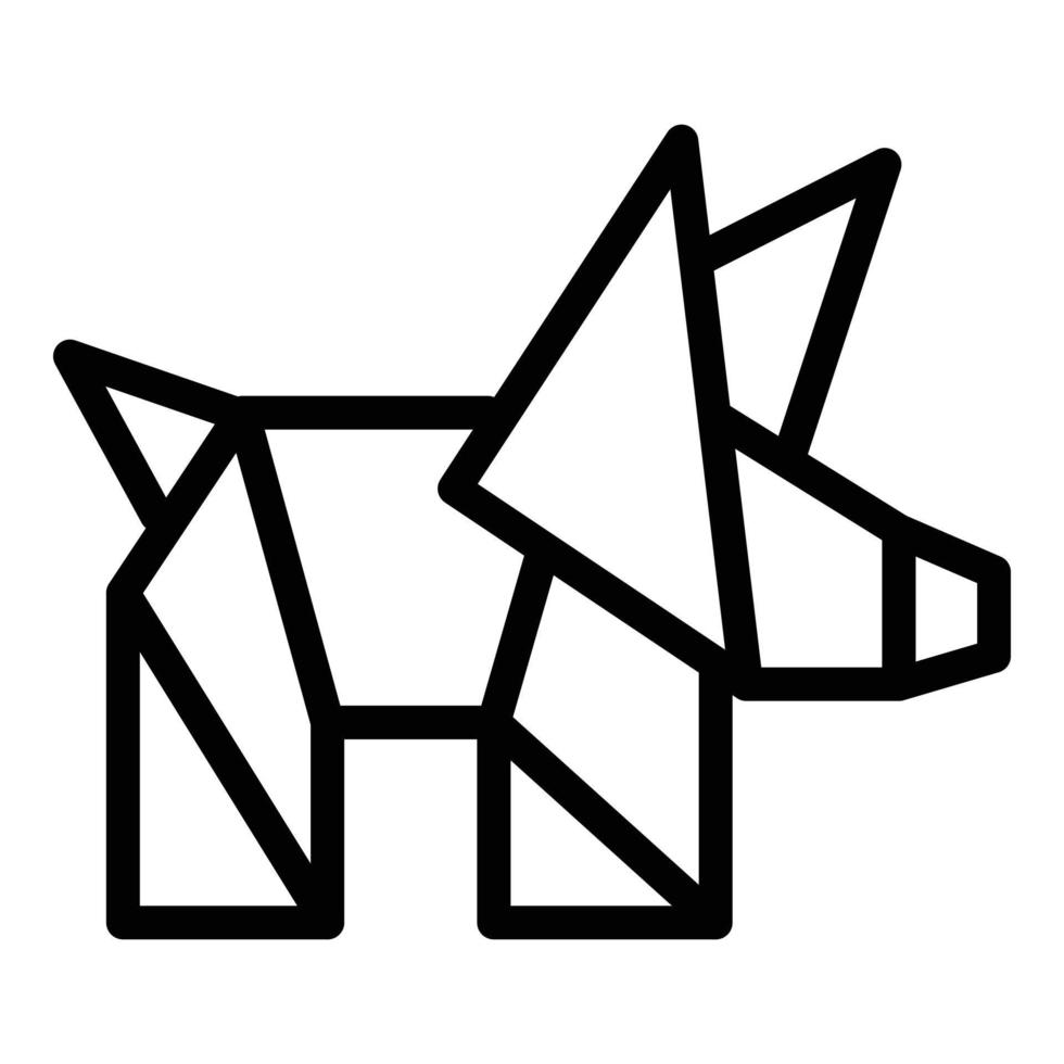 origami hund ikon översikt vektor. geometrisk djur- vektor