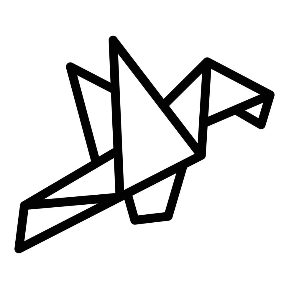 Fliegenvogel Origami Symbol Umrissvektor. Tier geometrisch vektor