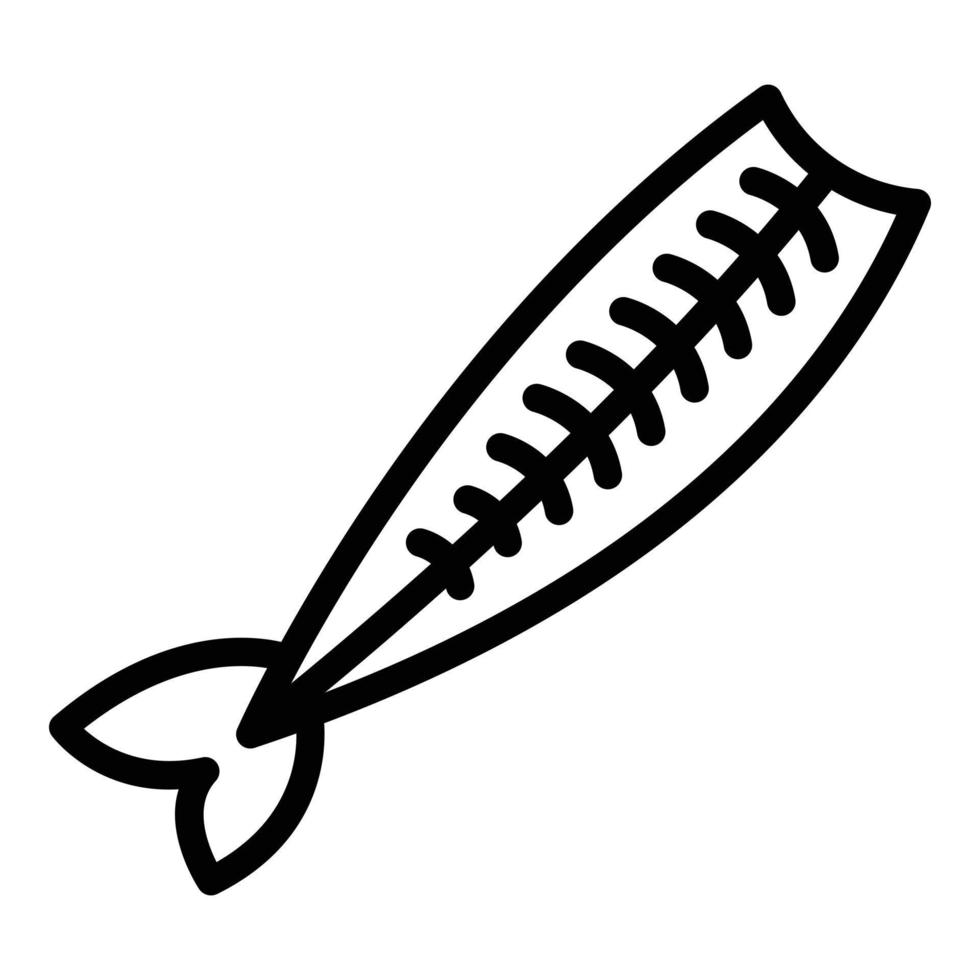 torsk sill ikon översikt vektor. fiske hand vektor