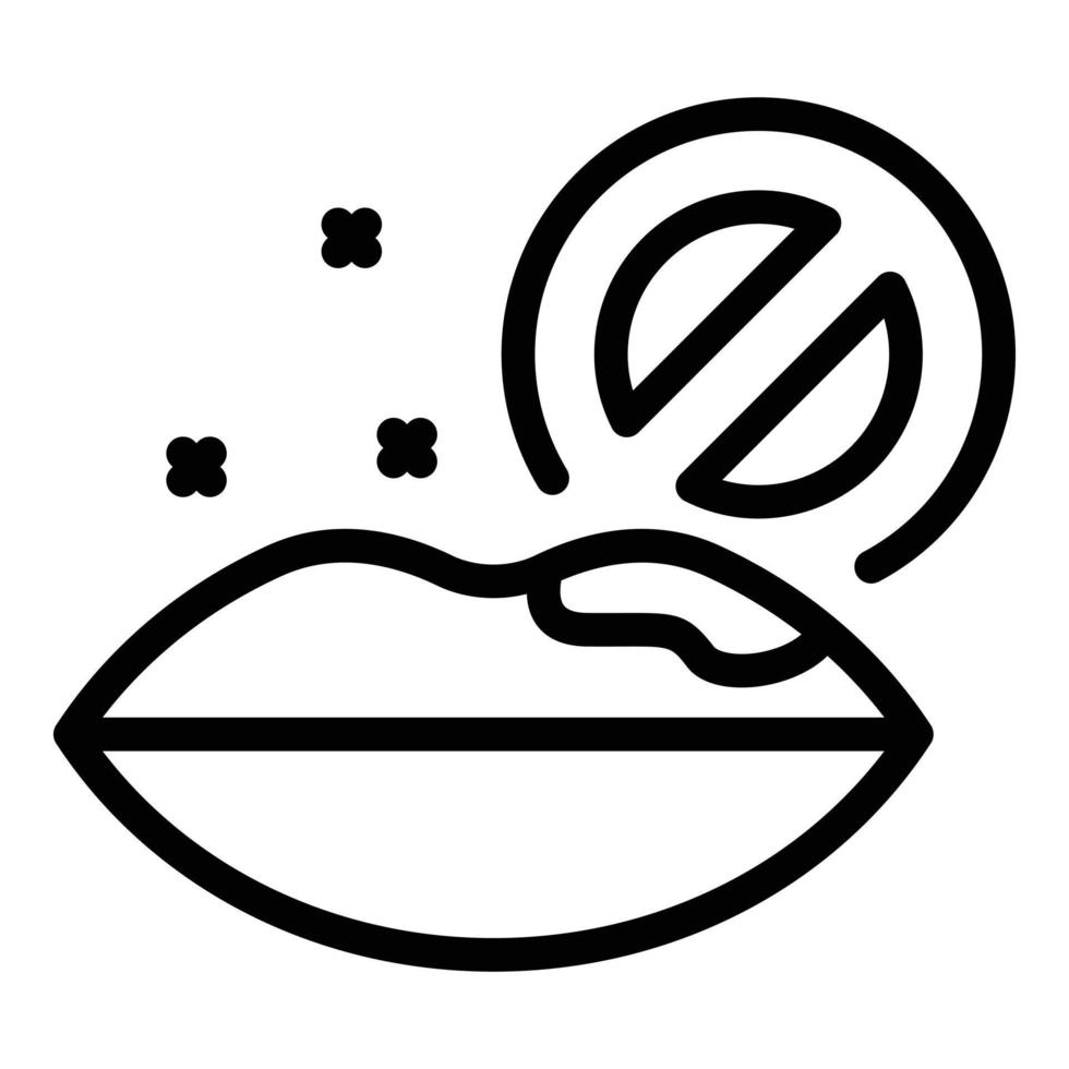 Lippen Hautproblem Symbol Umrissvektor. Gesundheitsproriasis vektor