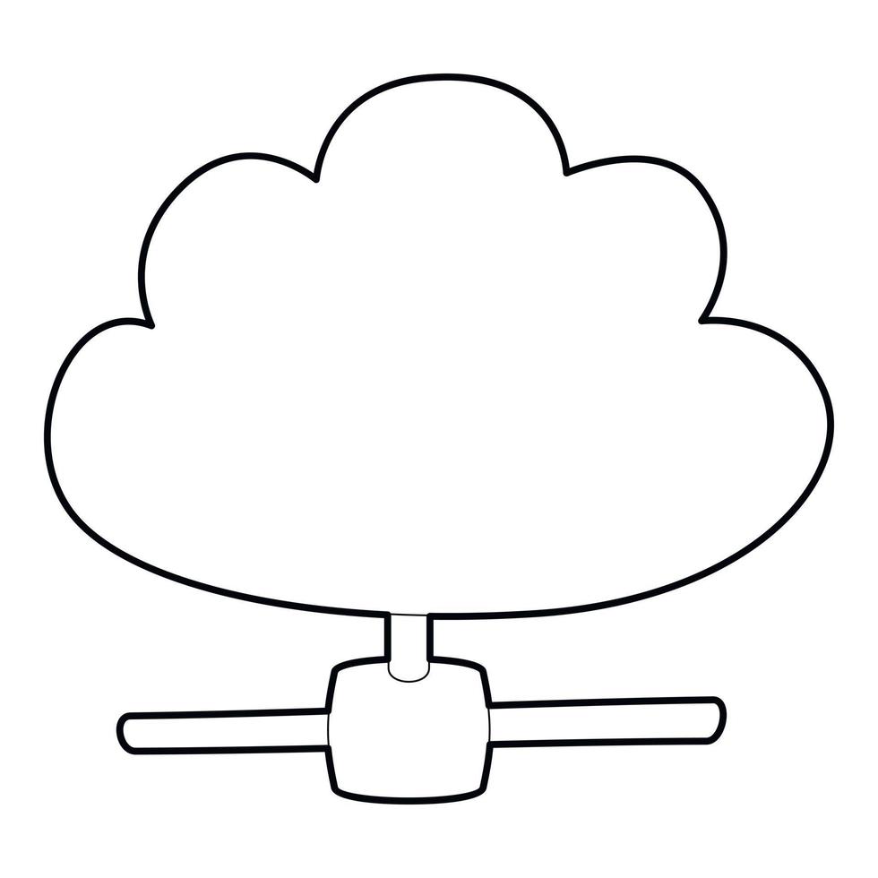 Cloud-Datenbanksymbol, Umrissstil vektor