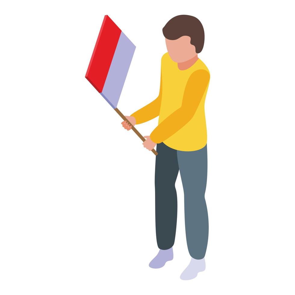 unge indonesien flagga ikon isometrisk vektor. värld fest vektor