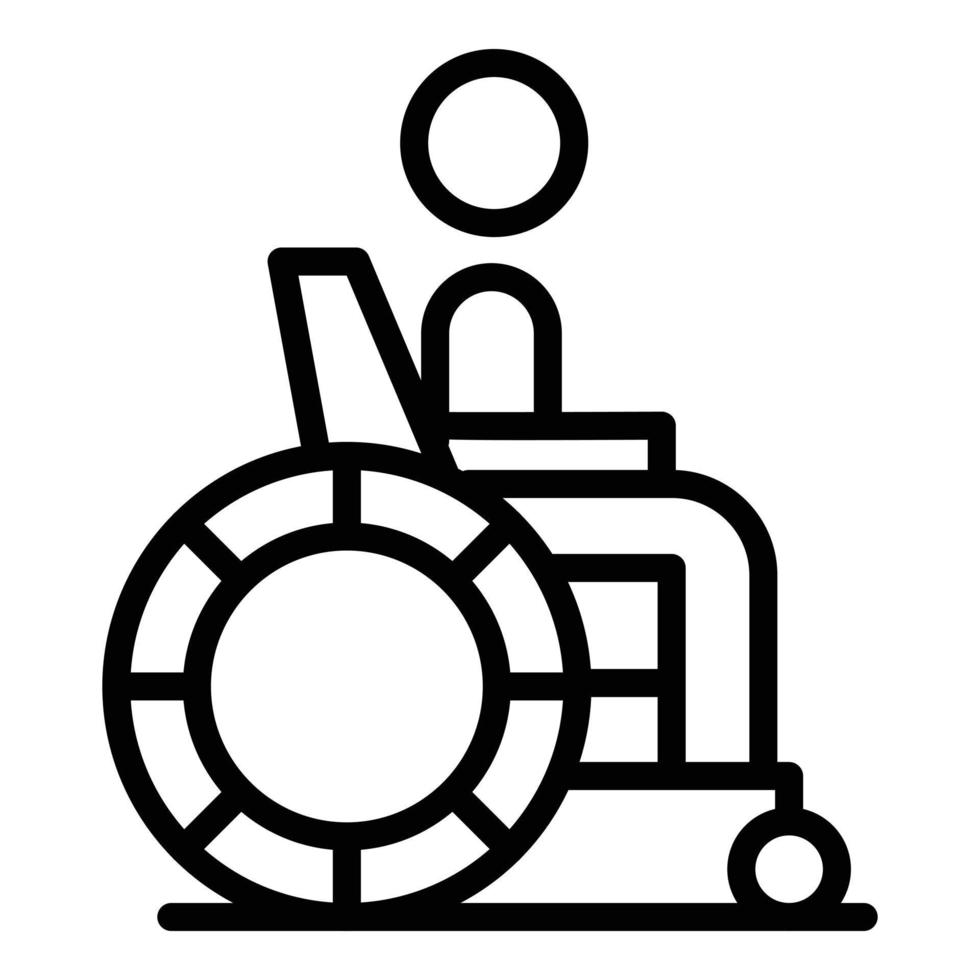 Mann im Rollstuhl Symbol Umrissvektor. Sozialhilfe vektor