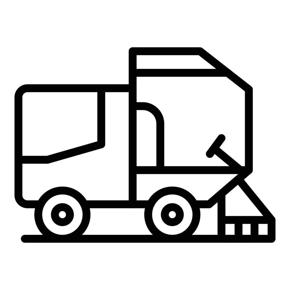 flüssiger sauberer LKW-Symbol-Umrissvektor. Straßenreinigung vektor