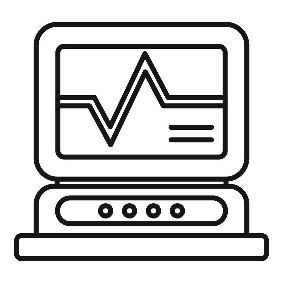 Herzfrequenz-Monitor-Symbol Umrissvektor. Arztfamilie vektor