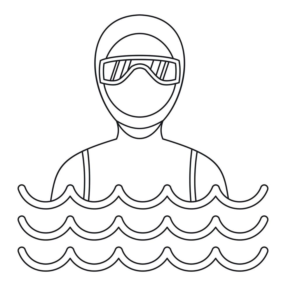 man i en dykning kostym ikon, enkel stil vektor