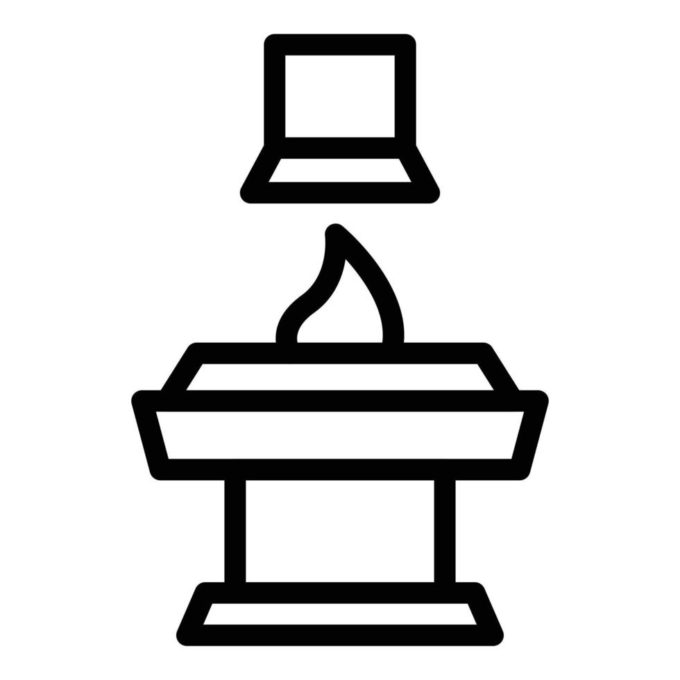 Symbol Umrissvektor für Metallurgieöfen. brennendes Feuer vektor