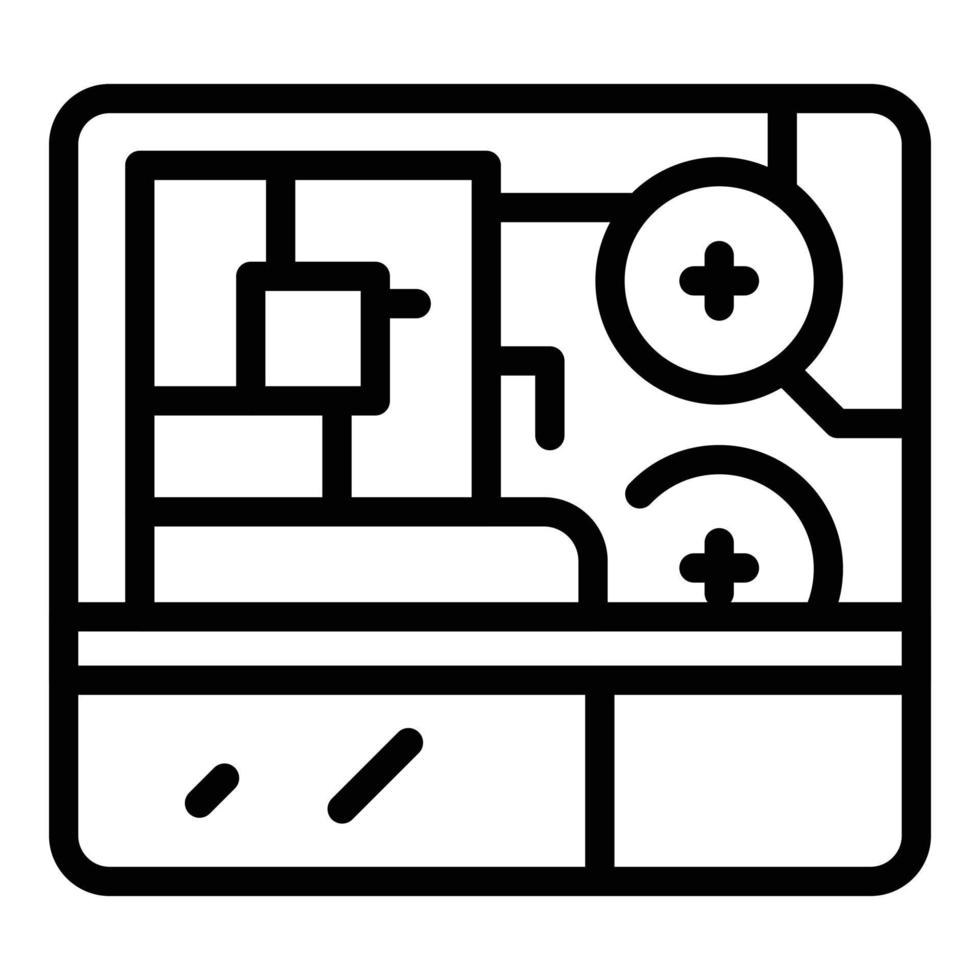 Online-App-Icon-Umrissvektor. elektronischer PC vektor