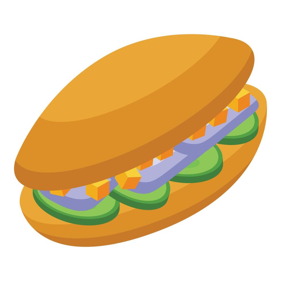 isometrischer Vektor des veganen Sandwich-Symbols. Kultur essen