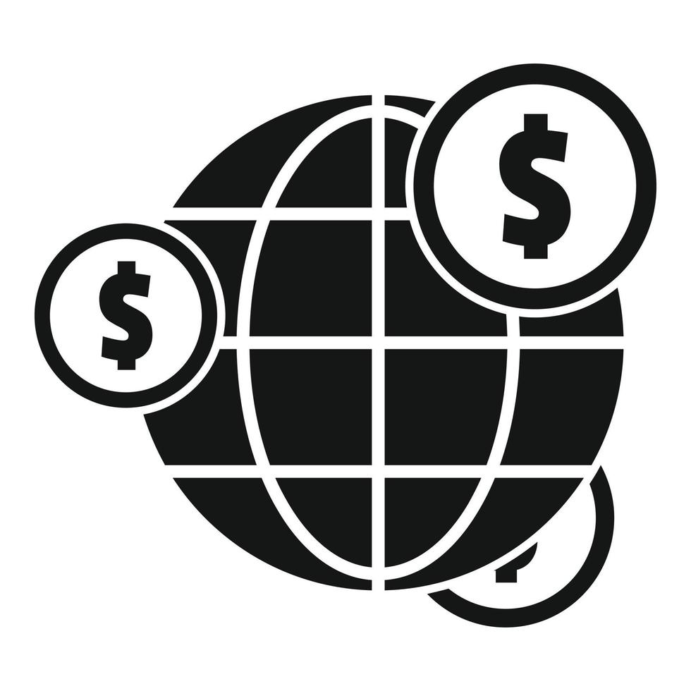 Symbol für globalen Geldtransfer einfacher Vektor. Bargeld schicken vektor