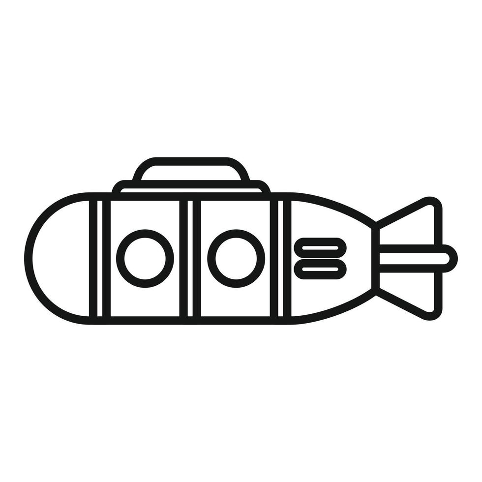 söt u-båt ikon översikt vektor. hav badskugga vektor