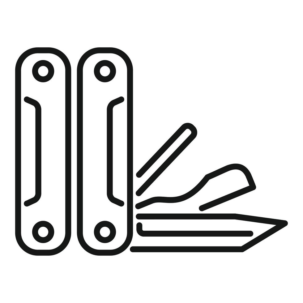 Metallmesser-Symbol Umrissvektor. Armeetasche vektor
