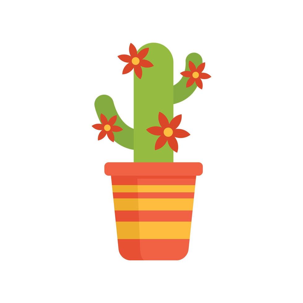 Kaktuspflanze Symbol flach isoliert Vektor
