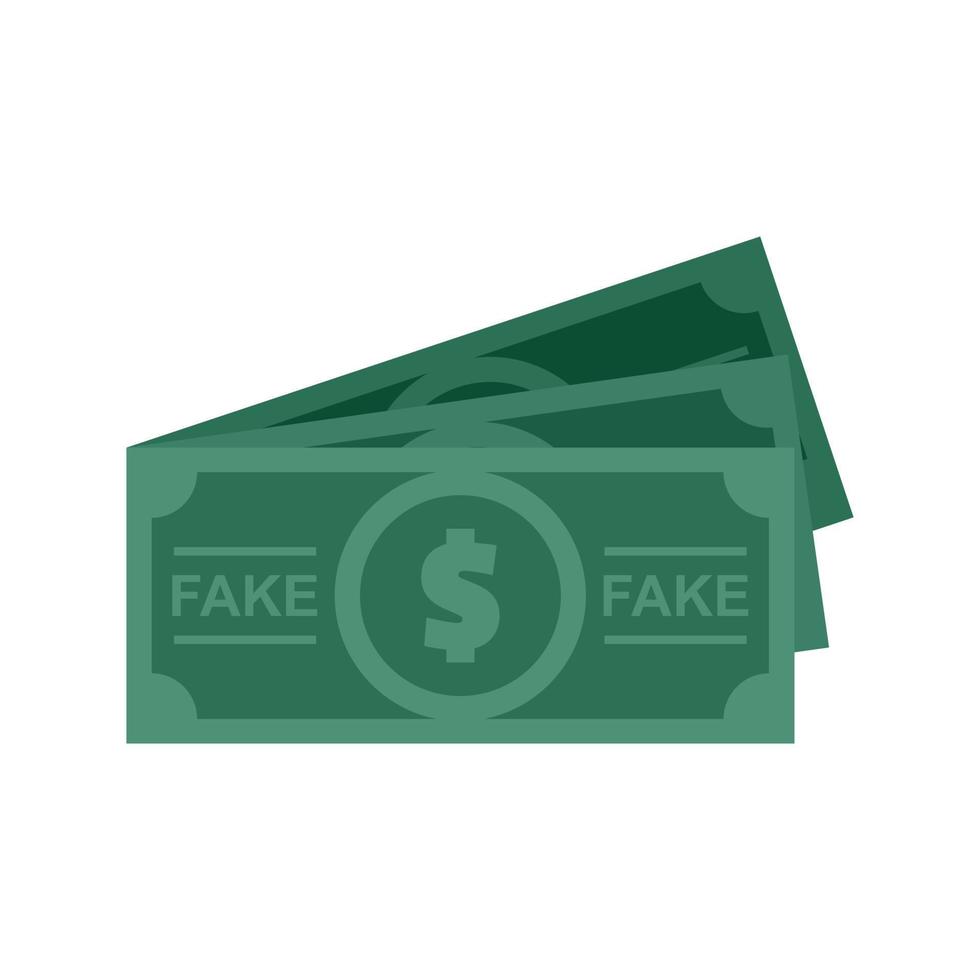 falsk kontanter pengar ikon platt isolerat vektor