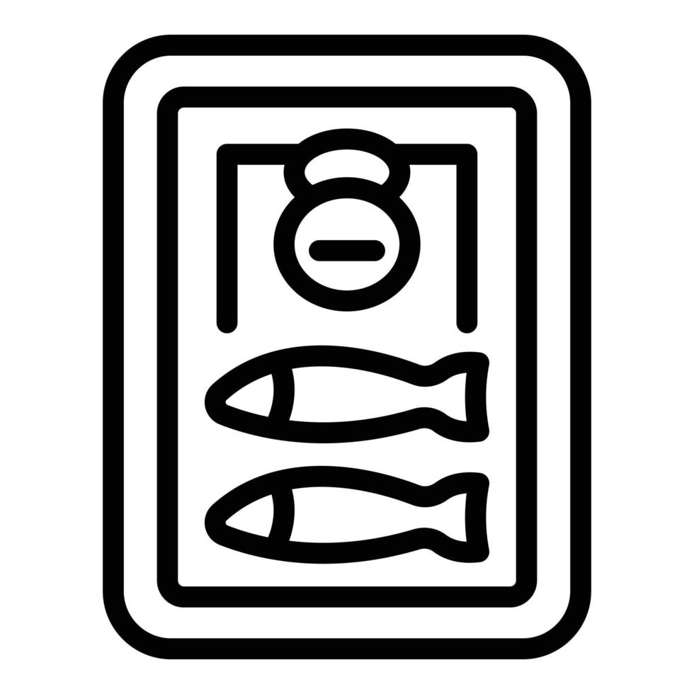 Fisch kann Symbol Umrissvektor. Sardinenhering vektor