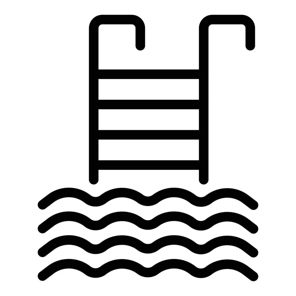 Pool-Symbol Umrissvektor. Fitnessstudio vektor