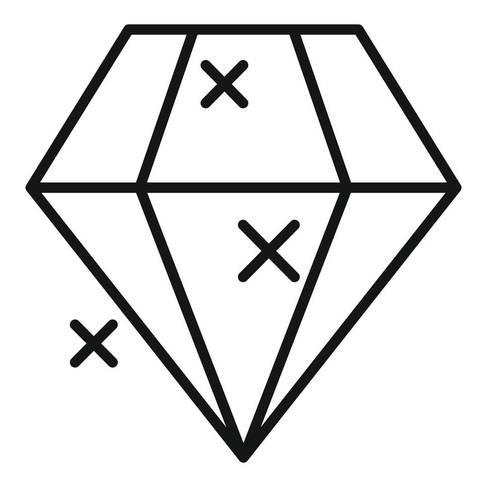 glänzender Diamant-Symbol-Umrissvektor. brillanter Edelstein vektor