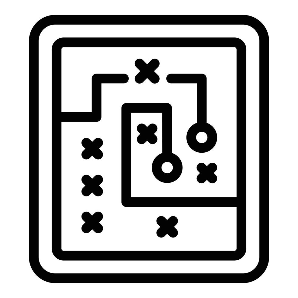 Symbol-Umrissvektor für Online-Spiele. Schachbrett vektor