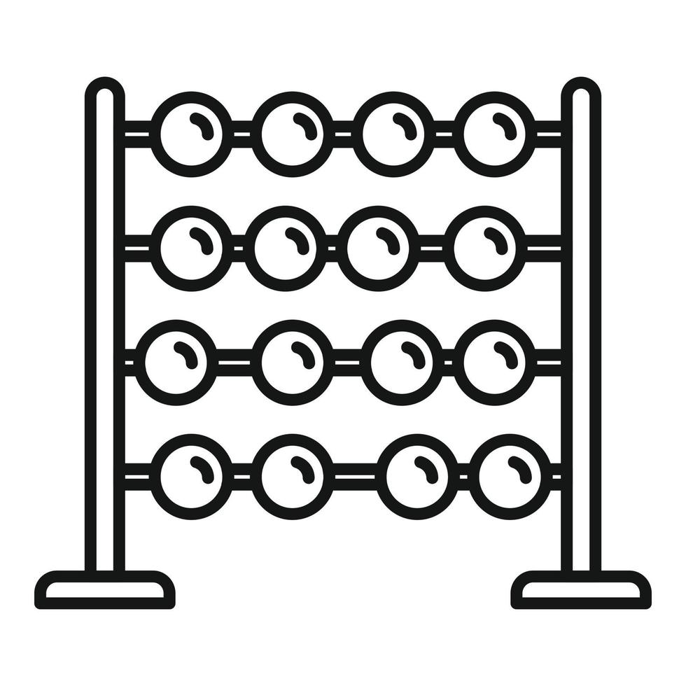 mathematischer Abakus-Symbol-Umrissvektor. Taschenrechner Spielzeug vektor