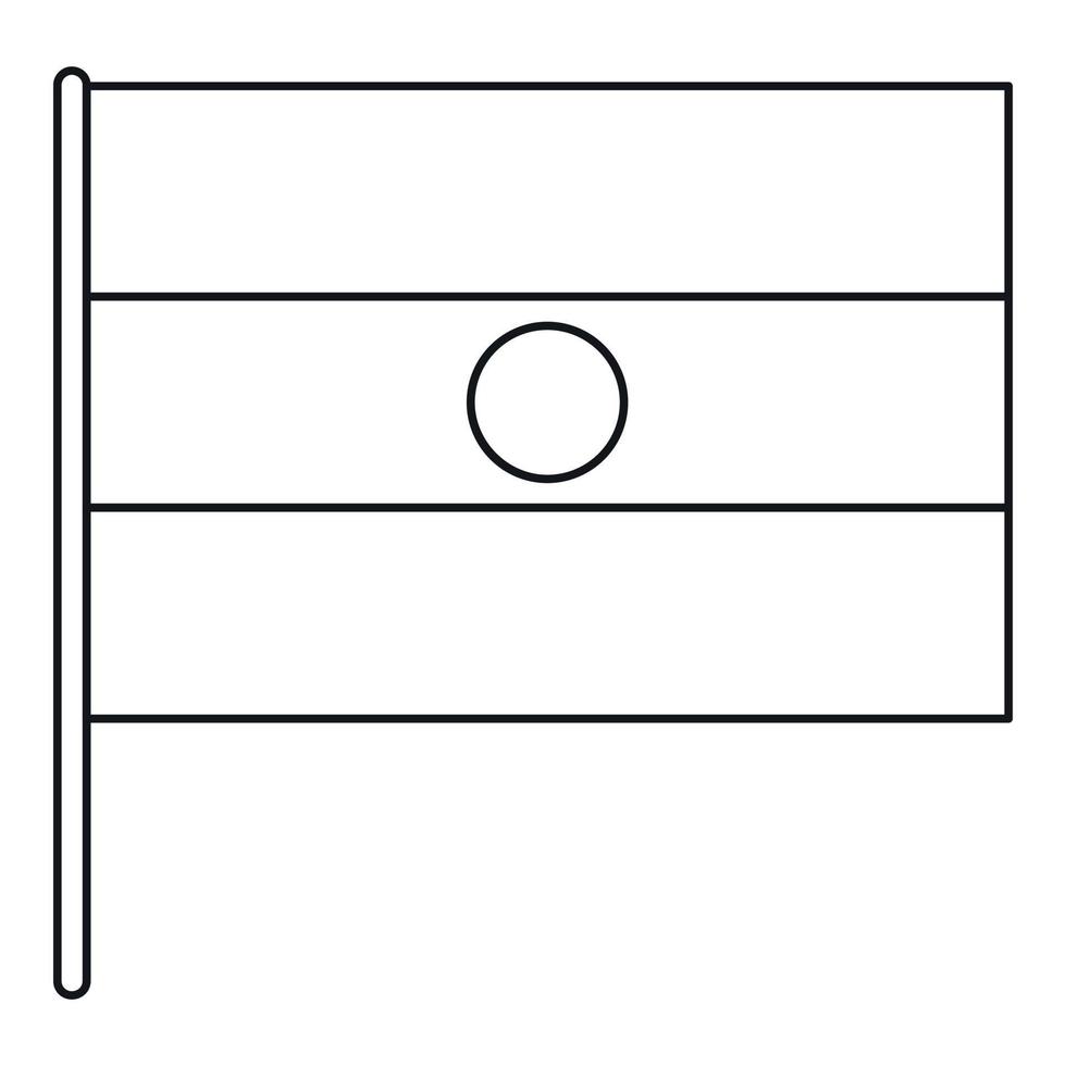 indische Flaggensymbol, Umrissstil vektor