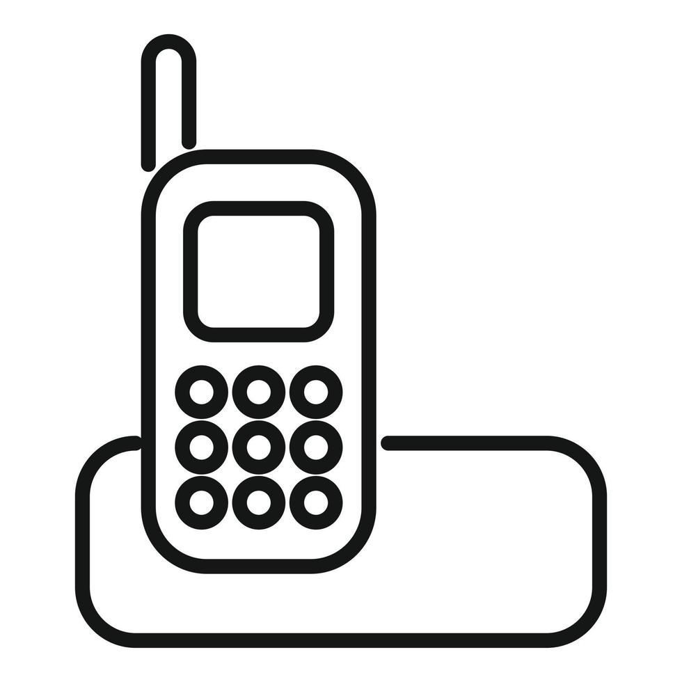 Symbol Umrissvektor für Telefonständer. Kontakt anrufen vektor
