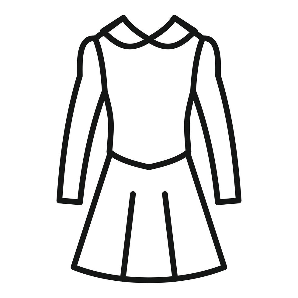 Student Kleid Symbol Umriss Vektor. Mode Kleid vektor