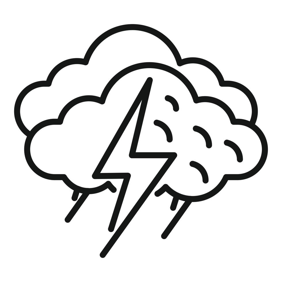 sommar storm ikon översikt vektor. blixt- väder vektor