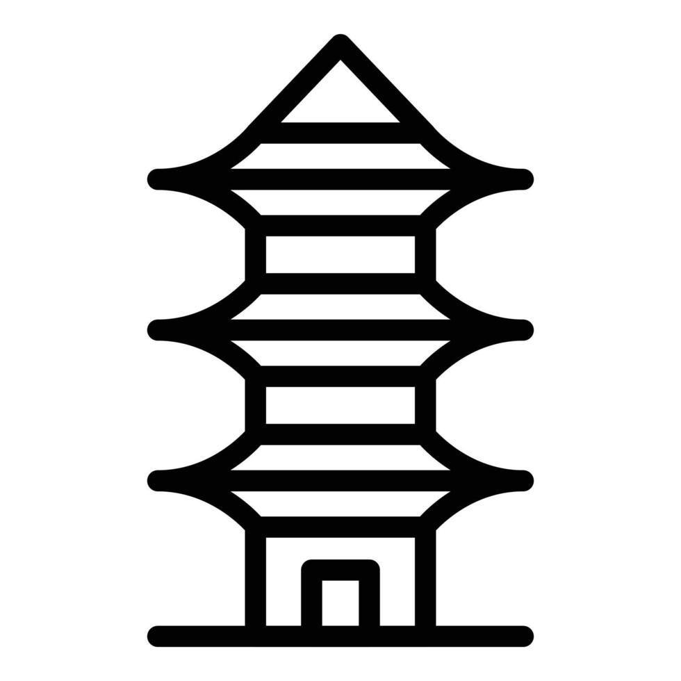 Pagode Ort Symbol Umrissvektor. chinesisches Gebäude vektor