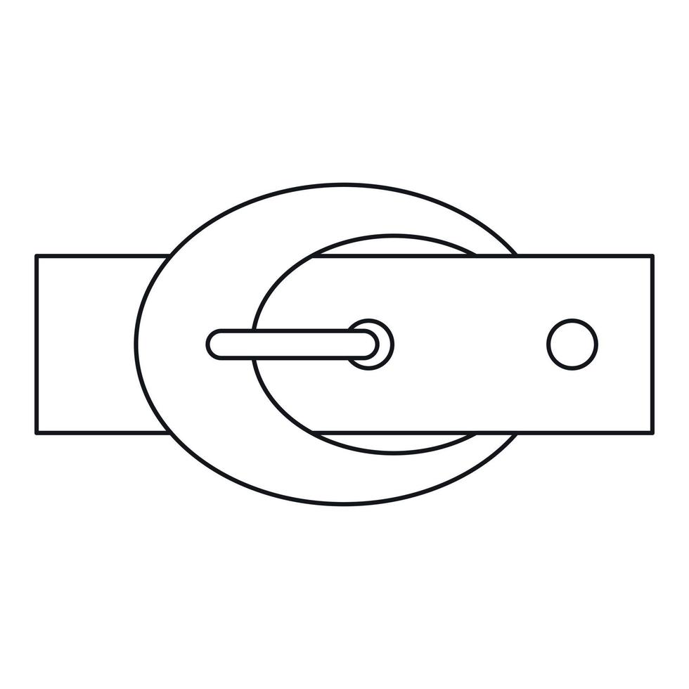 bälte med oval formad spänne ikon, översikt stil vektor
