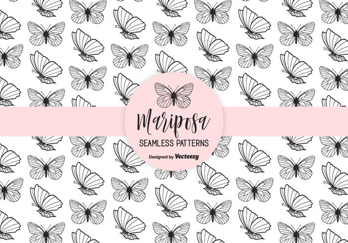 Mariposa Hand Drawn Seamless Vector Pattern