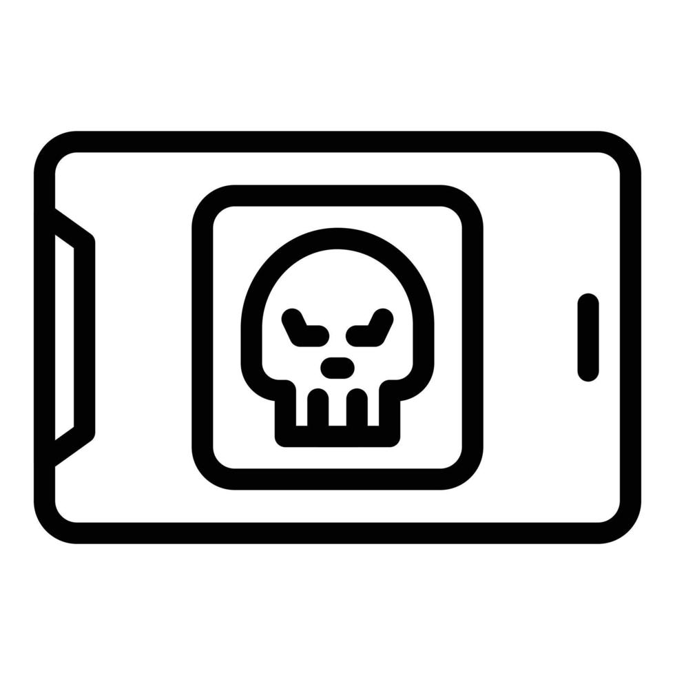Umrissvektor für Tablet-Antivirus-Symbol. Datenschutz der Website vektor