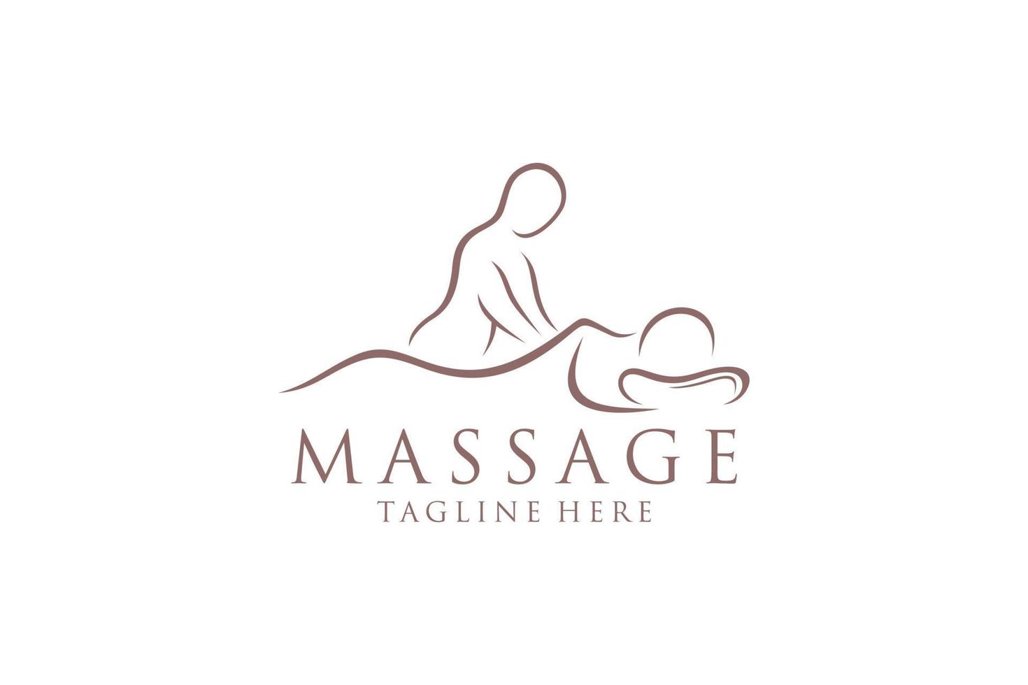 Körpermassage-Logo, Körper-Spa-Center-Symbol, Massagesalon, Spa, Entspannung, Verjüngung, ätherisches Öl, weißer Hintergrund, Vektorillustration vektor