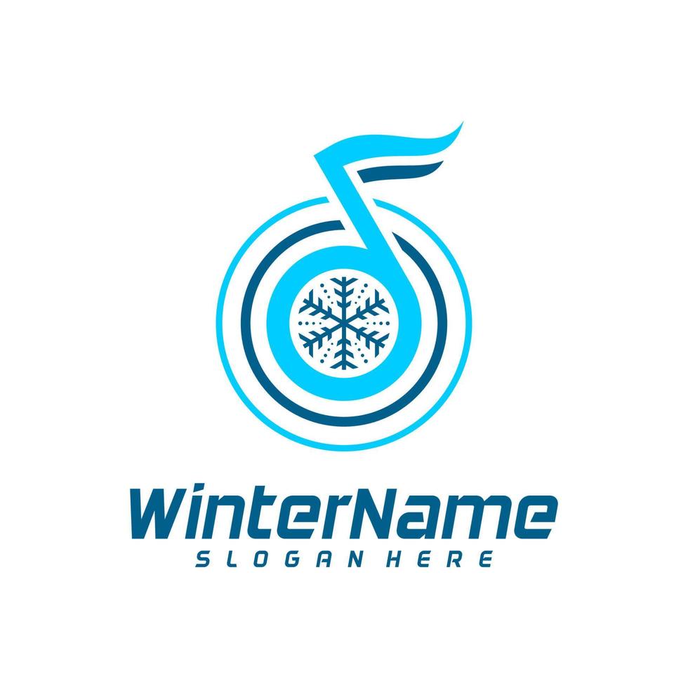 vinter- musik logotyp mall, vinter- logotyp design vektor