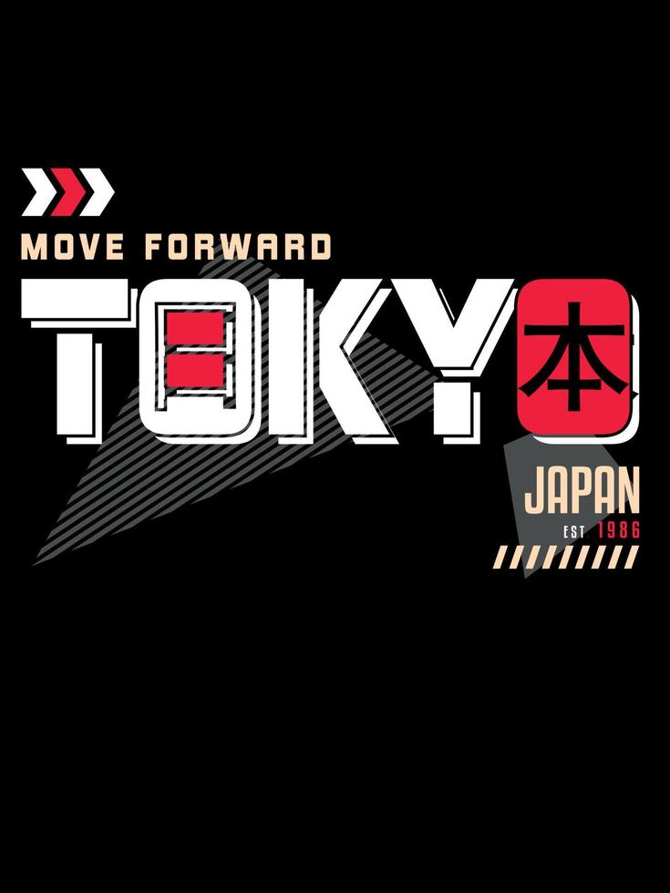 tokyo japan typografi t-shirt design. vektor