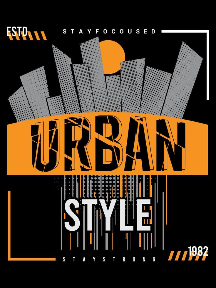 modernes urbanes Typografie-T-Shirt-Design vektor