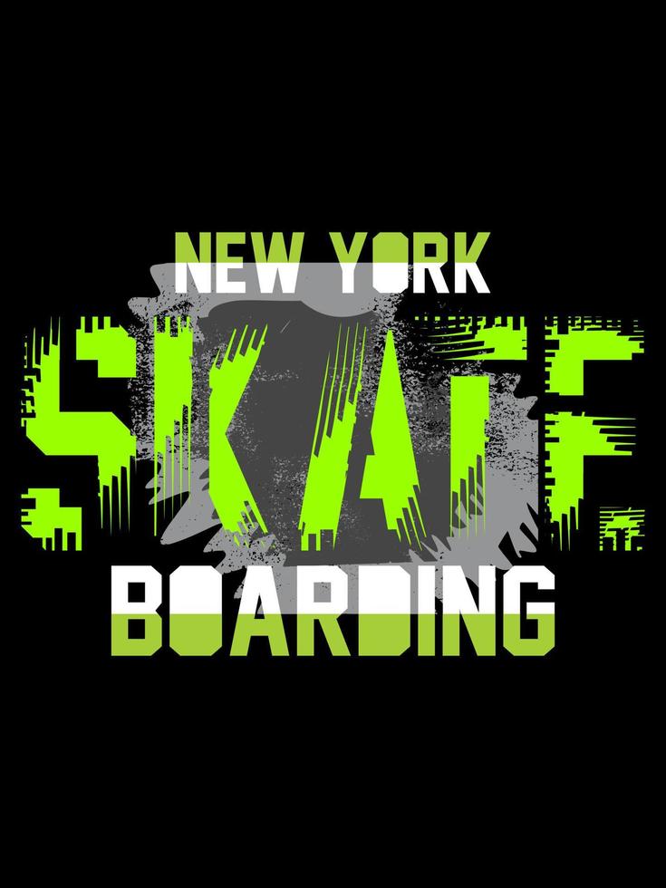 New York Skateboard Typografie T-Shirt Design. vektor