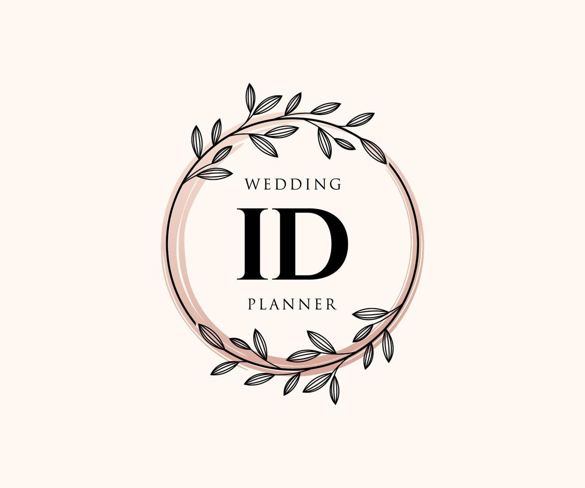 id initialer brev bröllop monogram logotyper samling, hand dragen modern minimalistisk och blommig mallar för inbjudan kort, spara de datum, elegant identitet för restaurang, boutique, Kafé i vektor