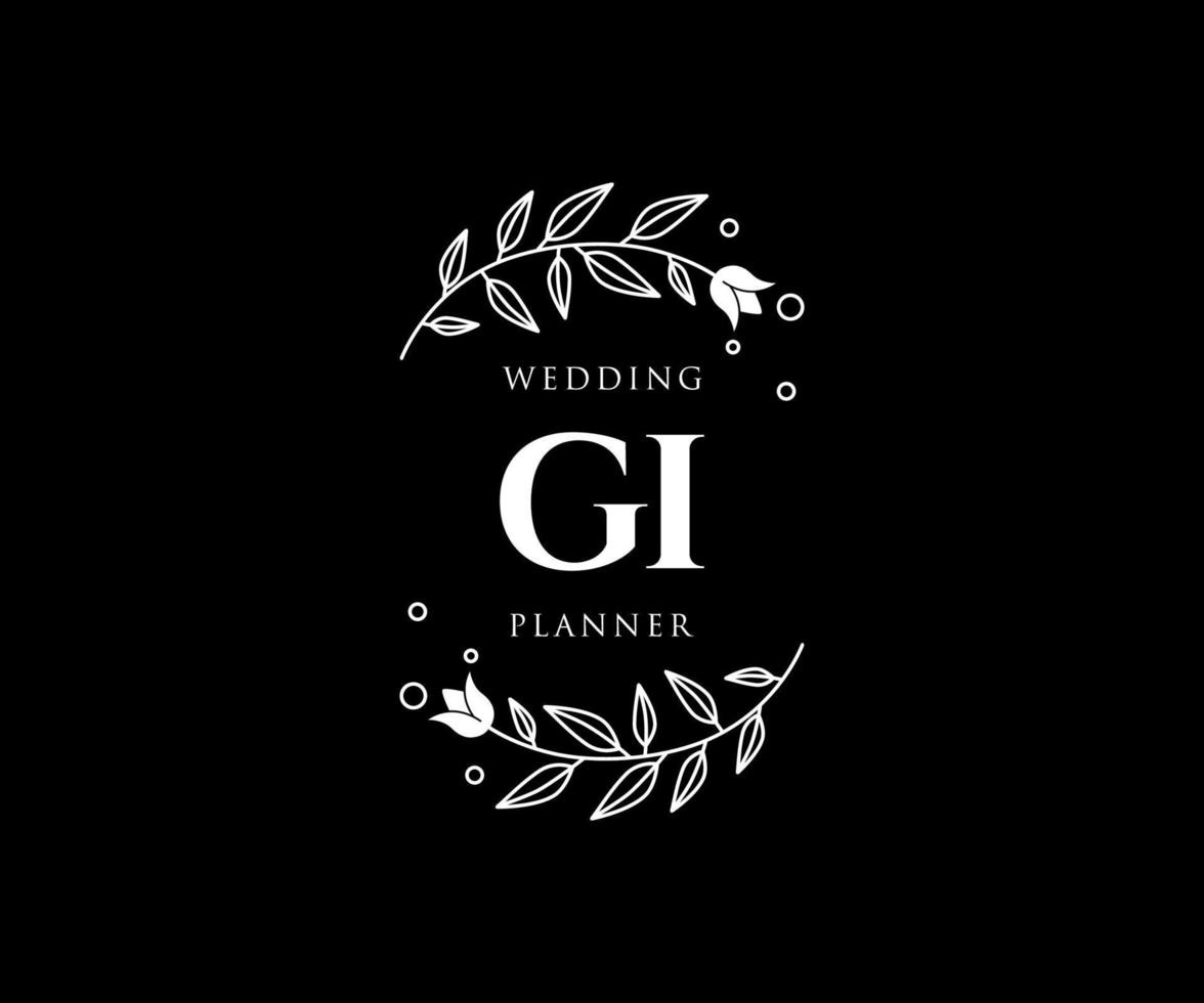 gi initialer brev bröllop monogram logotyper samling, hand dragen modern minimalistisk och blommig mallar för inbjudan kort, spara de datum, elegant identitet för restaurang, boutique, Kafé i vektor