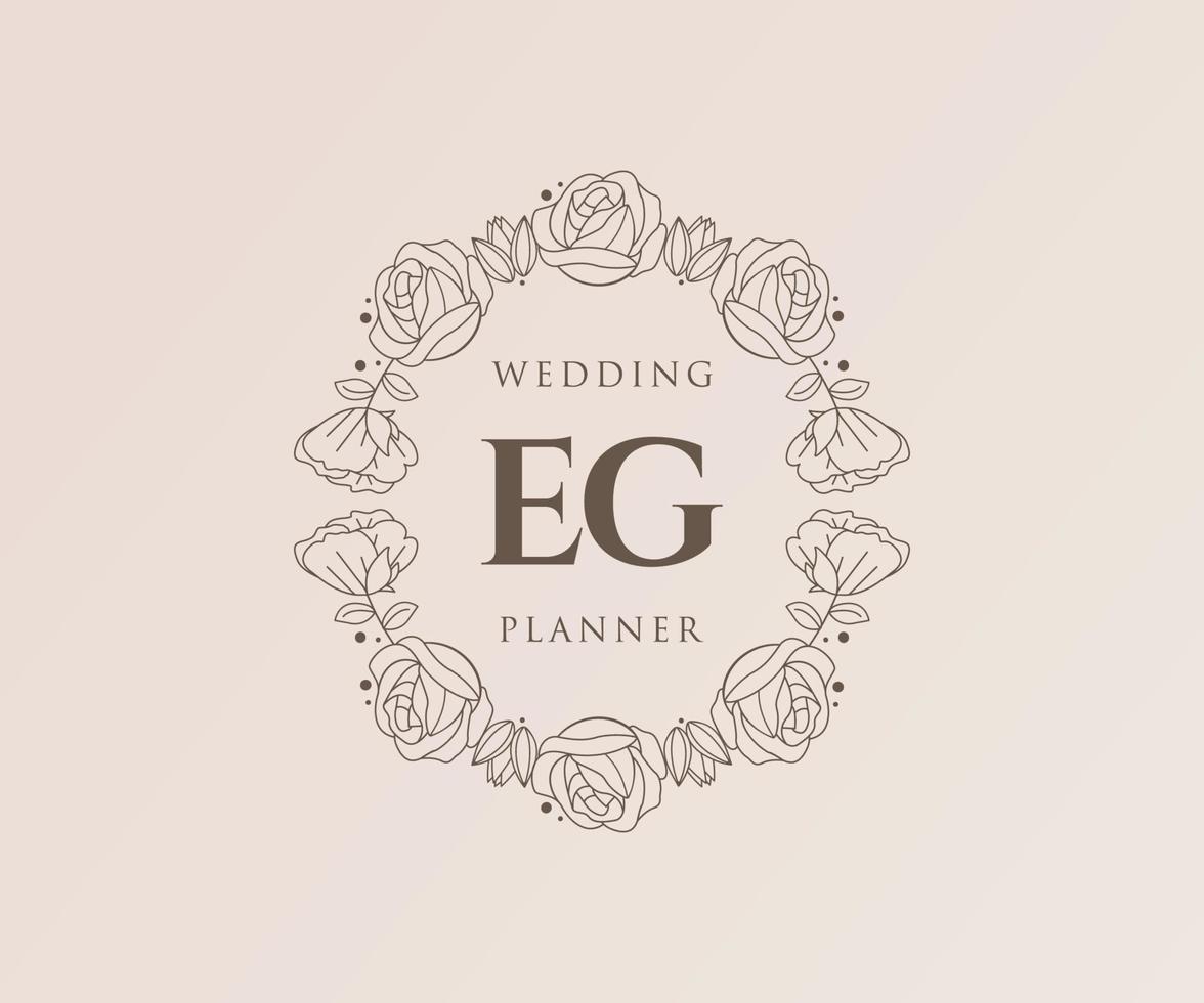 z. B. Initialen Brief Hochzeit Monogramm Logos Sammlung, handgezeichnete moderne minimalistische und florale Vorlagen für Einladungskarten, Save the Date, elegante Identität für Restaurant, Boutique, Café im Vektor