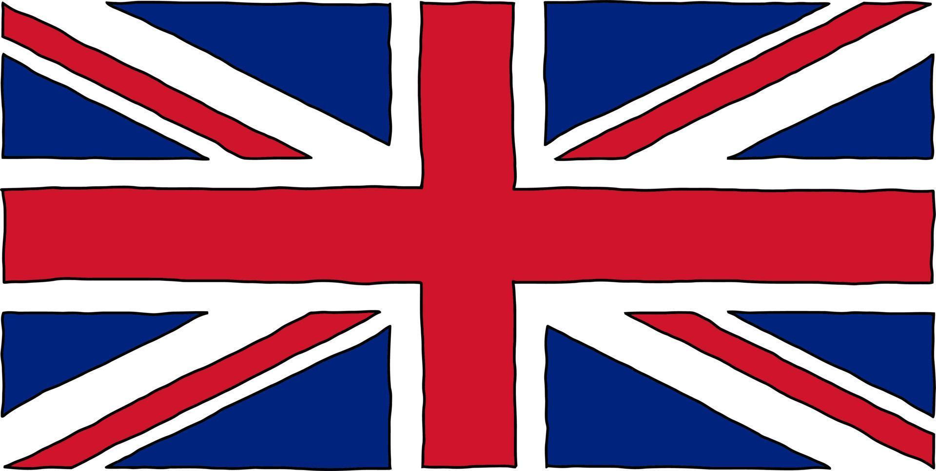 handgezeichnete britische Flagge vektor